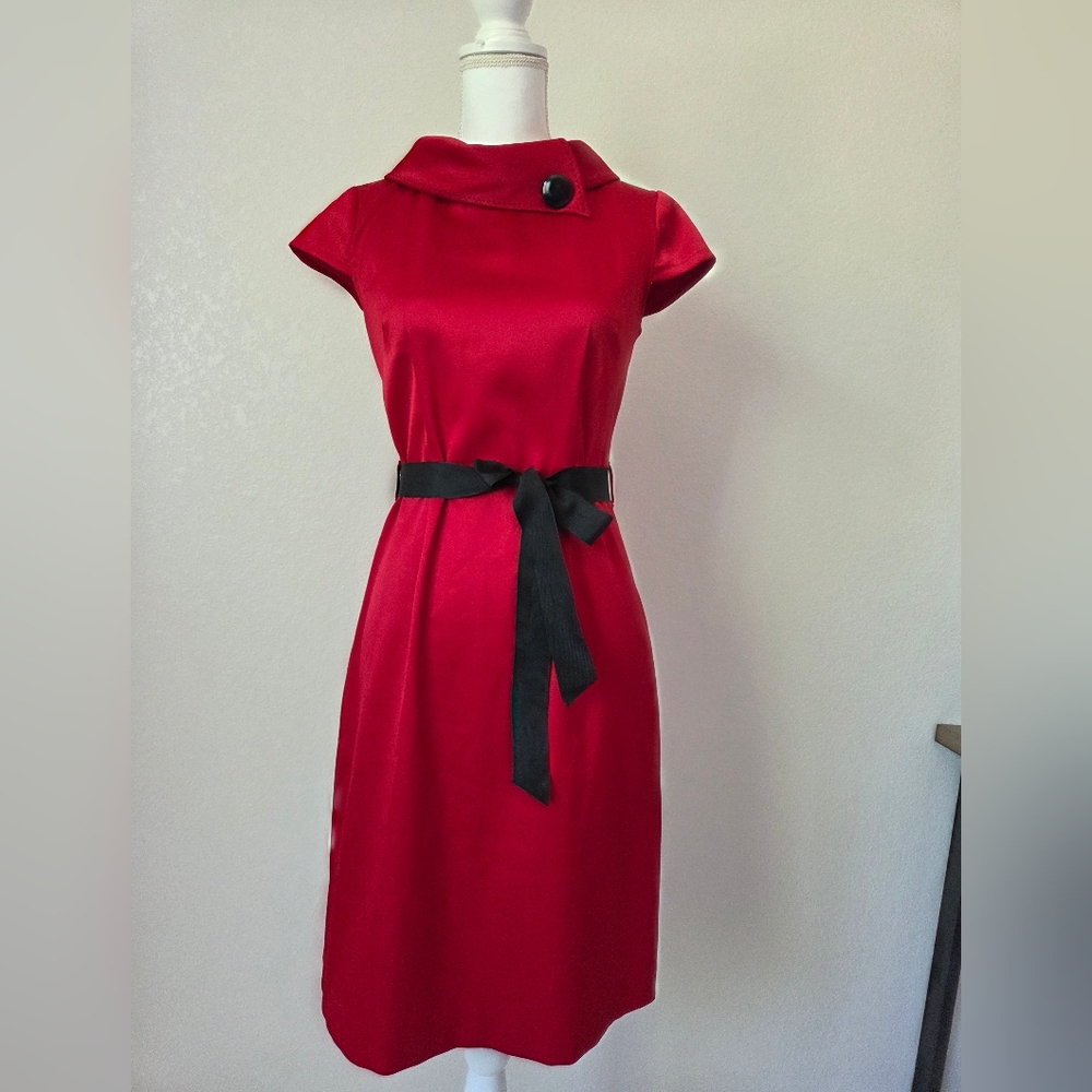 London Times Red Sheath Cocktail Dress